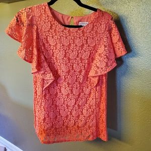 Orange Lacy Top